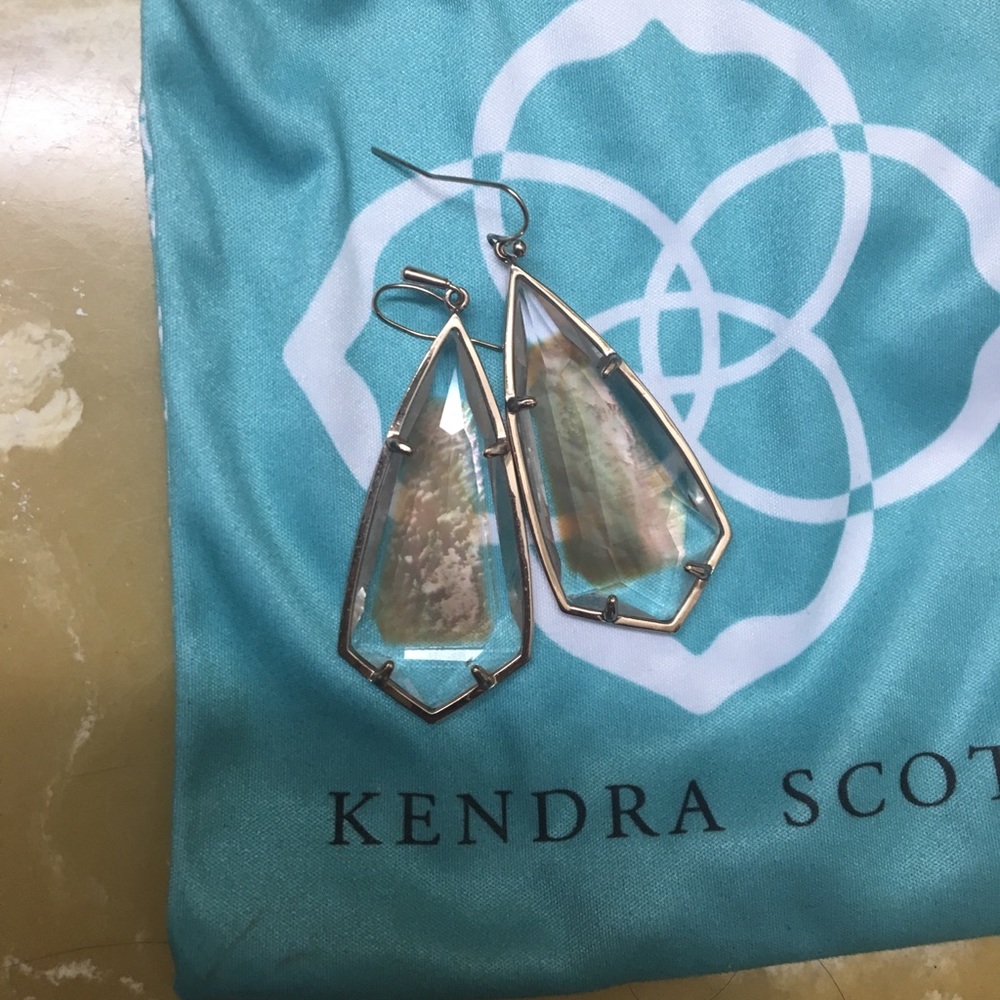 Kendra Scott rose gold/brown pearl earrings